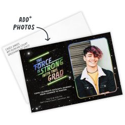 Alternative view of Hallmark - Star Wars Force is Strong Flat Graduation Party Invitation