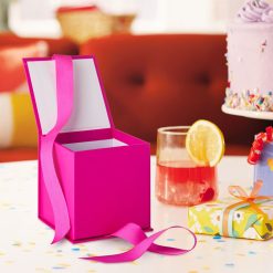 Alternative view of Hallmark - 4.2" Solid Hot Pink Small Square Gift Box